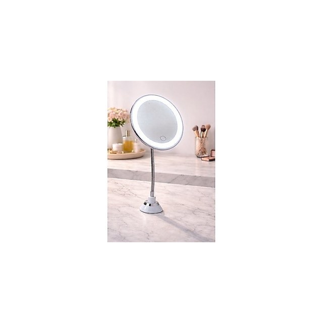 Espelho de Mesa Redondo Para Maquiagem LED com USB - Branca