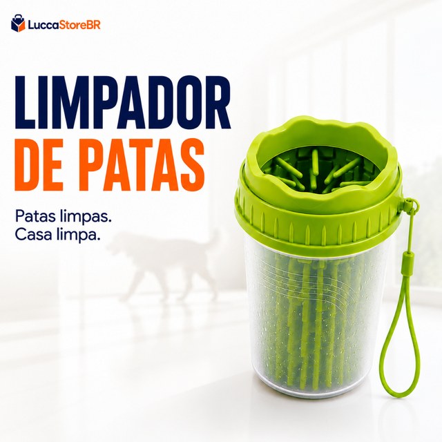 Copo Limpador de Patas Pet 600ml com Cerdas de Silicone Macio Portátil para Cachorros e Gatos