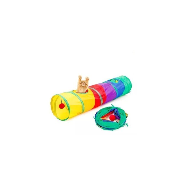 Túnel Colorido Para Gatos Multi Entrada