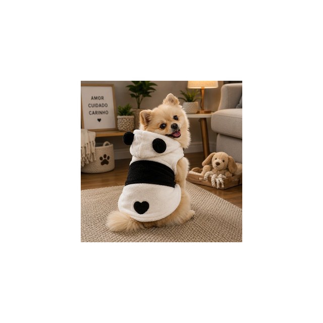 Roupa para Pet Panda - Branco